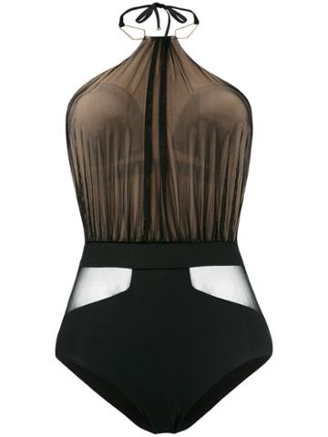 Moeva - Layered Cut Out Panel Swimsuit - Women - Polyamide/spandex/elastane - L, Black, Polyamide/spandex/elastane