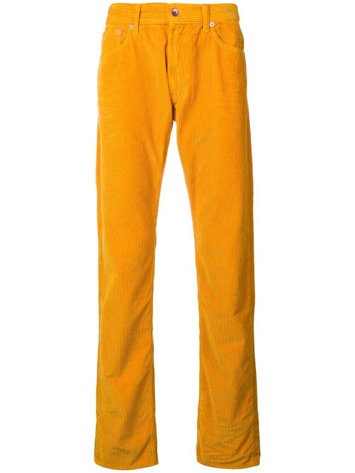 President's Slim Corduroy Trousers - Yellow & Orange