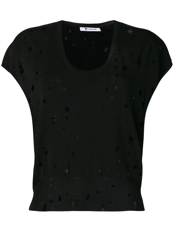 T By Alexander Wang U-neck Sweater - Black