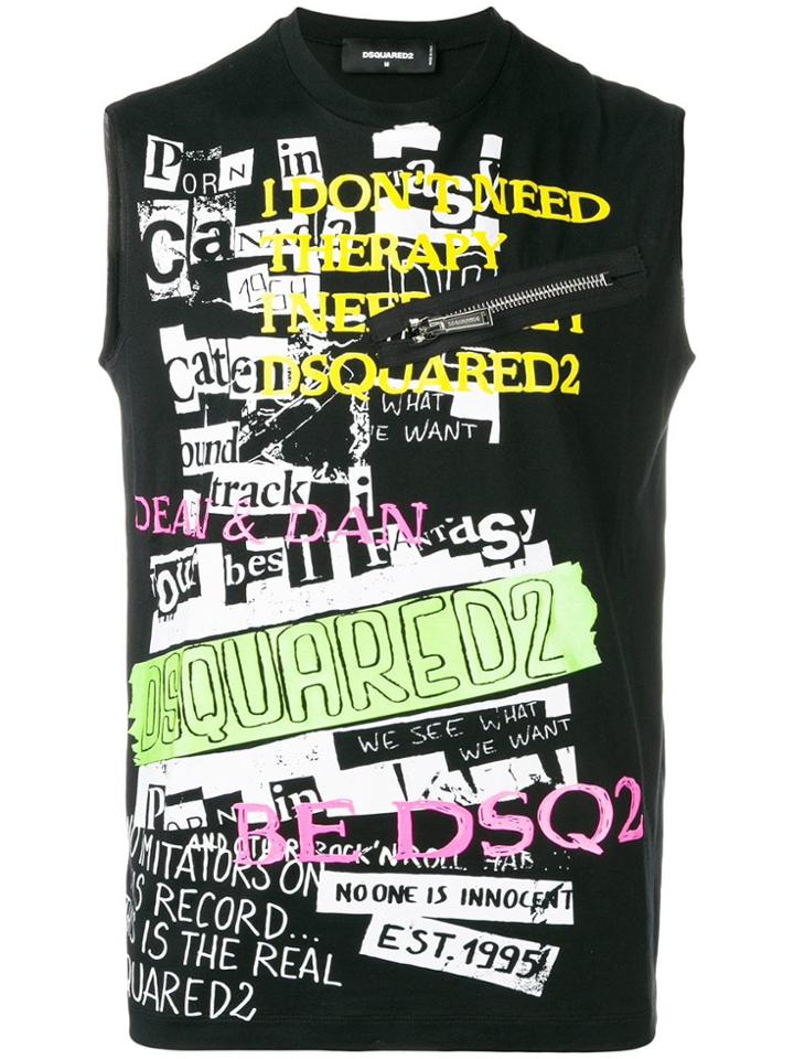Dsquared2 Collage Print Tank Top - Black