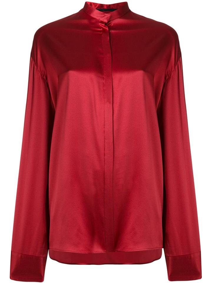 Haider Ackermann - Metallic Sheen Blouse - Women - Silk - 38, Red, Silk