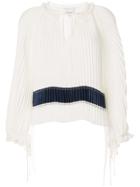 3.1 Phillip Lim Ruffled Neckline Pleated Blouse - White