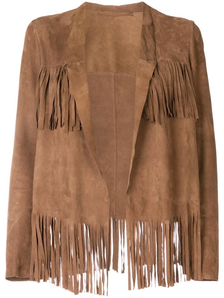 Salvatore Santoro Fringed Jacket - Brown