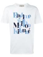 Maison Kitsuné Slogan Logo T-shirt, Men's, Size: Small, White, Cotton