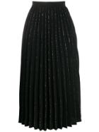 Sandro Paris Pleated Midi Skirt - Black