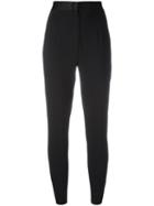 Dolce & Gabbana High-waisted Trousers, Women's, Size: 44, Black, Virgin Wool/silk/spandex/elastane
