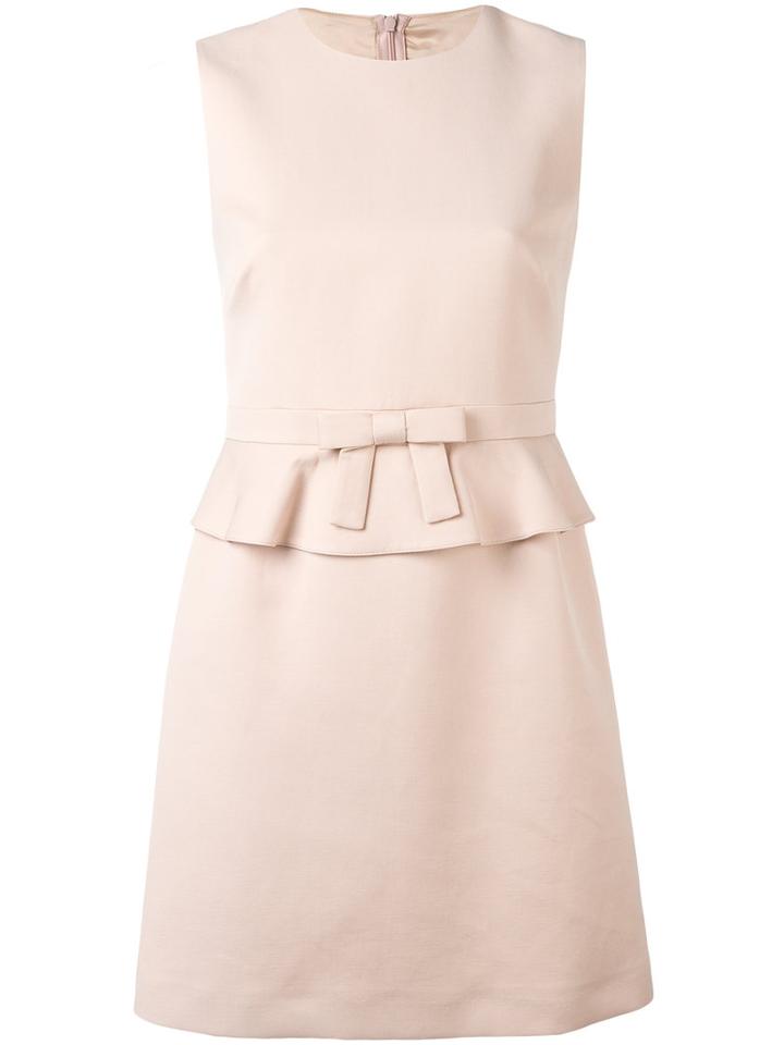 Red Valentino Pleated Trim Dress, Women's, Size: 44, Pink/purple, Cotton/viscose/acetate/polyester