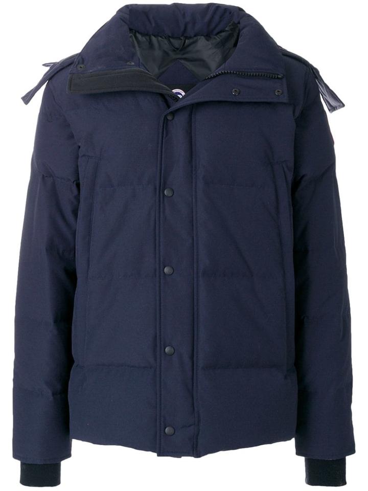 Canada Goose Coyote Fur Trim Hooded Coat - Blue