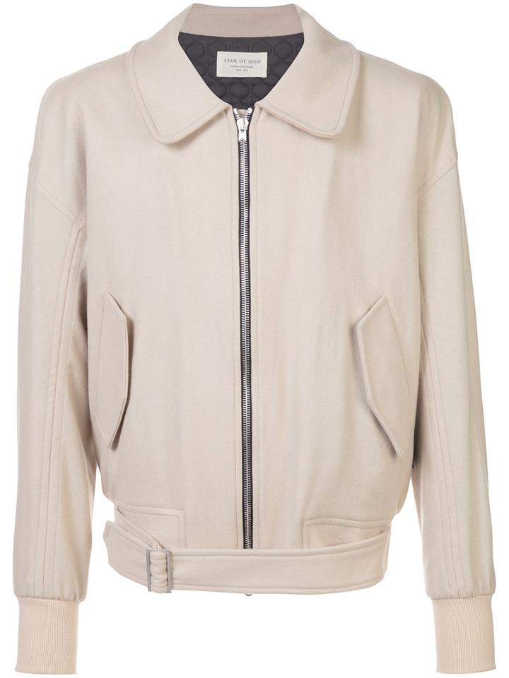 Fear Of God - Collared Zip Front Jacket - Men - Silk/nylon/wool - Xl, Brown, Silk/nylon/wool