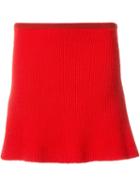 The Elder Statesman Ribbed A-line Knitted Skirt, Women's, Size: Xs, Red, Cashmere
