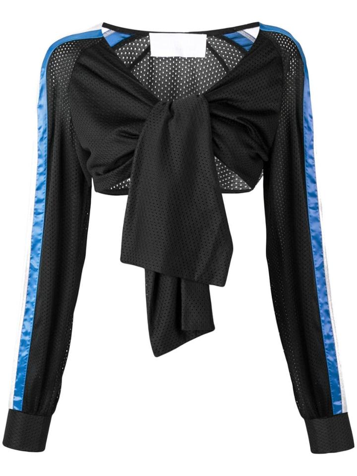 No Ka' Oi Tie Front Crop Top - Black