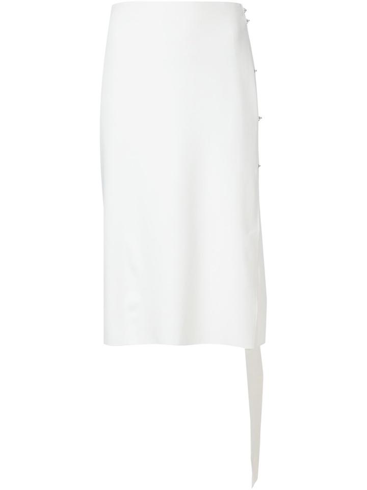 Lanvin Hanging Stripe Midi Skirt - White