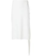 Lanvin Hanging Stripe Midi Skirt - White