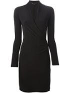 Norma Kamali Wrap-style Fitted Dress, Women's, Size: Medium, Black, Polyester/spandex/elastane