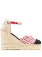Castañer Columba Tweed Wedges - Black