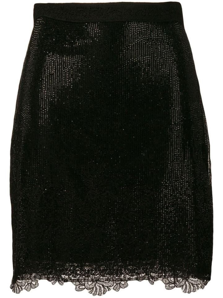 Ermanno Scervino Embellished Mini Skirt - Black