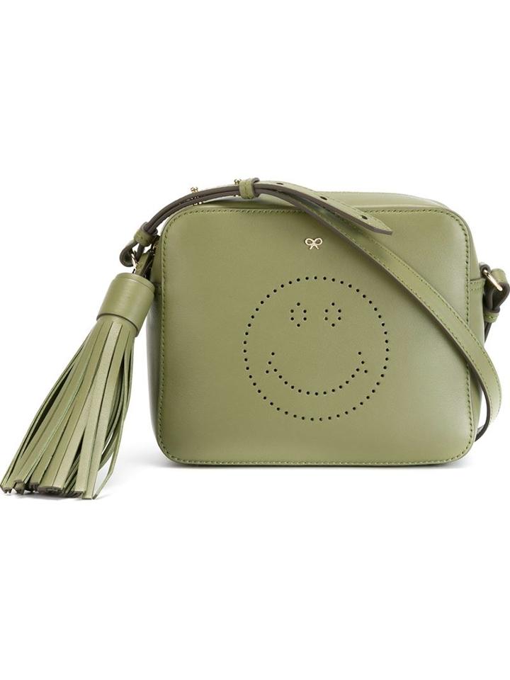 Anya Hindmarch Smiley Crossbody Bag, Women's, Green, Leather