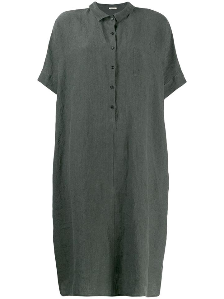Apuntob Oversized Henley Dress - Green