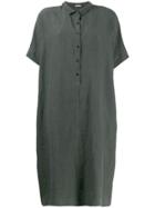 Apuntob Oversized Henley Dress - Green