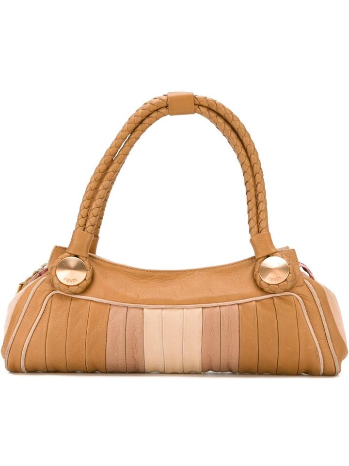 Fendi Vintage Panelled Tote - Nude & Neutrals