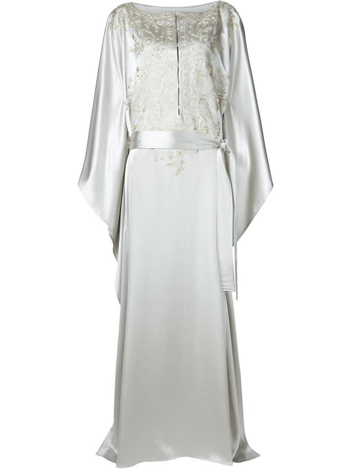 Carolina Herrera Embroidered Satin Gown