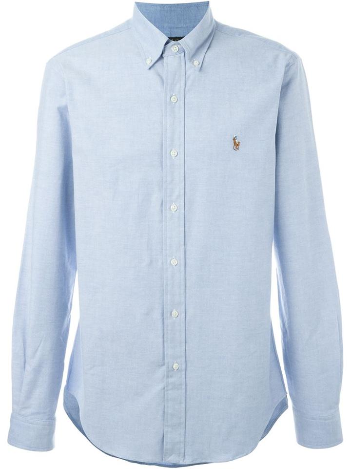 Polo Ralph Lauren Embroidered Logo Shirt, Men's, Size: Small, Blue, Cotton/spandex/elastane
