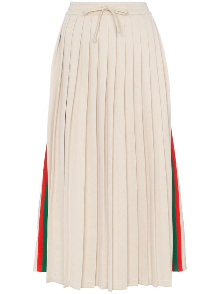 Gucci Pleated Ribbon Skirt - Neutrals