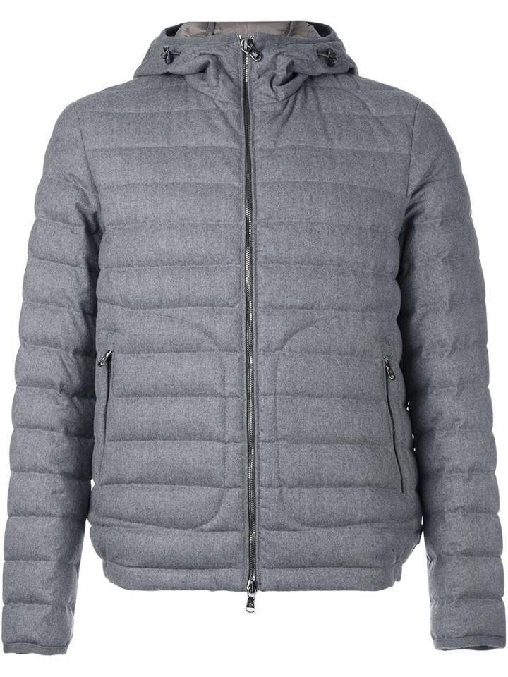Moncler 'blanchard' Padded Jacket, Men's, Size: Xl, Grey, Feather Down/polyamide/wool