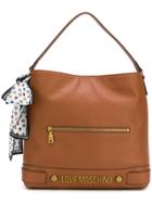 Love Moschino Logo Plaque Tote - Brown