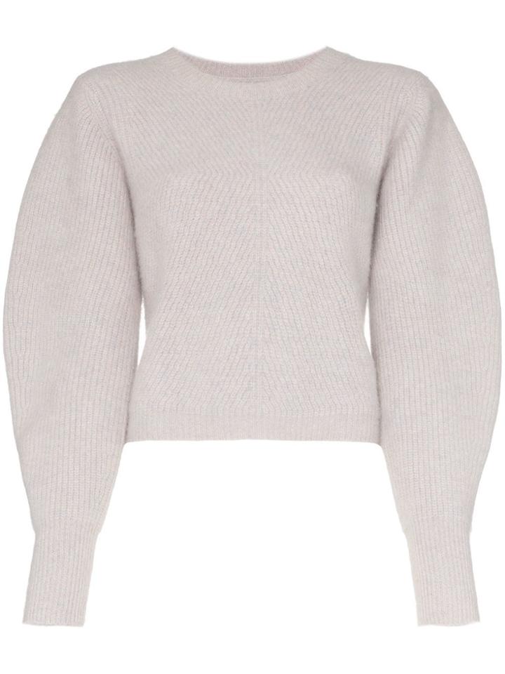 Isabel Marant Swinton Cashmere Puff Sleeve Sweater - Grey