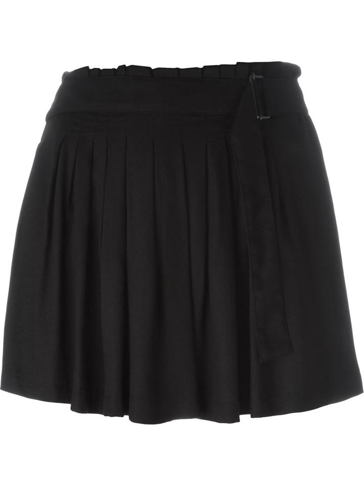 Ann Demeulemeester Pleated Skorts, Women's, Size: 38, Black, Viscose