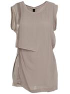 Ilaria Nistri Drape Layer Top, Women's, Size: 42, Pink/purple, Silk/cotton