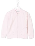 Monnalisa Faux-pearl Embellished Bomber Jacket - Pink