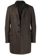 Fay Straight Fit Coat - Brown