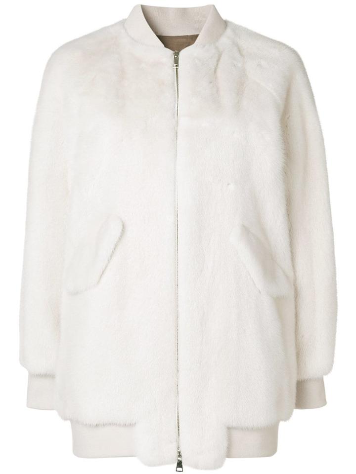 Blancha Mink Fur Bomber Jacket - White
