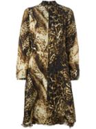 Kenzo Vintage Leopard Print Dress, Women's, Size: 40, Nude/neutrals