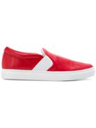 Lanvin Embossed Slip-on Sneakers - Red