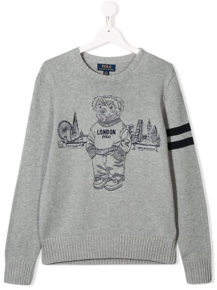 Ralph Lauren Kids London Polo Bear Sweater - Grey