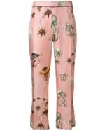 F.r.s For Restless Sleepers Jellyfish Print Cropped Trousers - Pink &