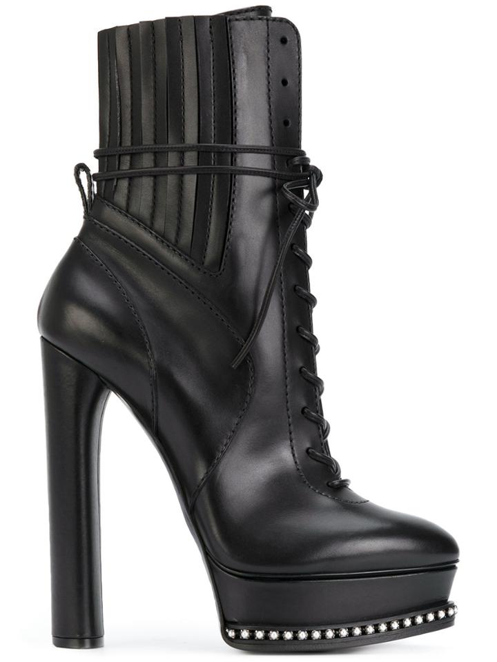 Casadei City Rock Platform Ankle Boots - Black