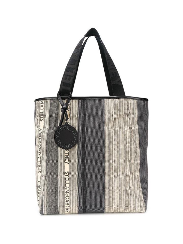 Stella Mccartney Logo-stripe Shopper Tote - Blue
