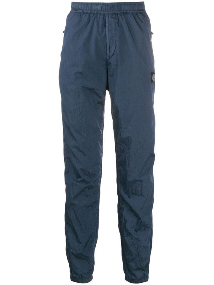 Stone Island Logo Patch Track Trousers - Blue