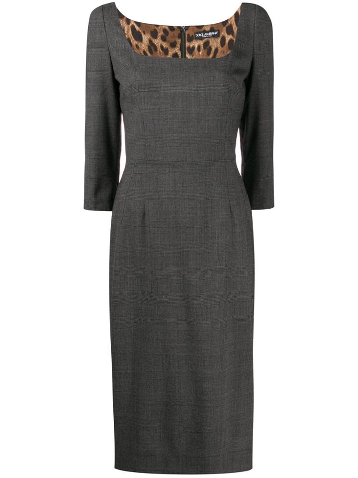 Dolce & Gabbana Fitted Work Dress - Grey