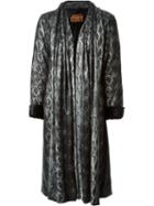 Yves Saint Laurent Vintage Snakeskin Print Coat, Women's, Size: 40, Black