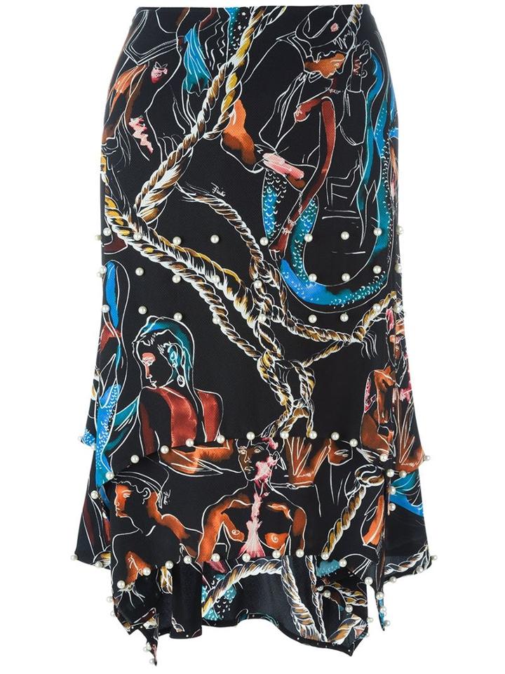 Emilio Pucci Pearl Mermaid Skirt, Women's, Size: 42, Black, Silk/viscose