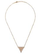 As29 18kt Rose Gold Baguette 5 Rows Vertical Triangle Diamond Necklace