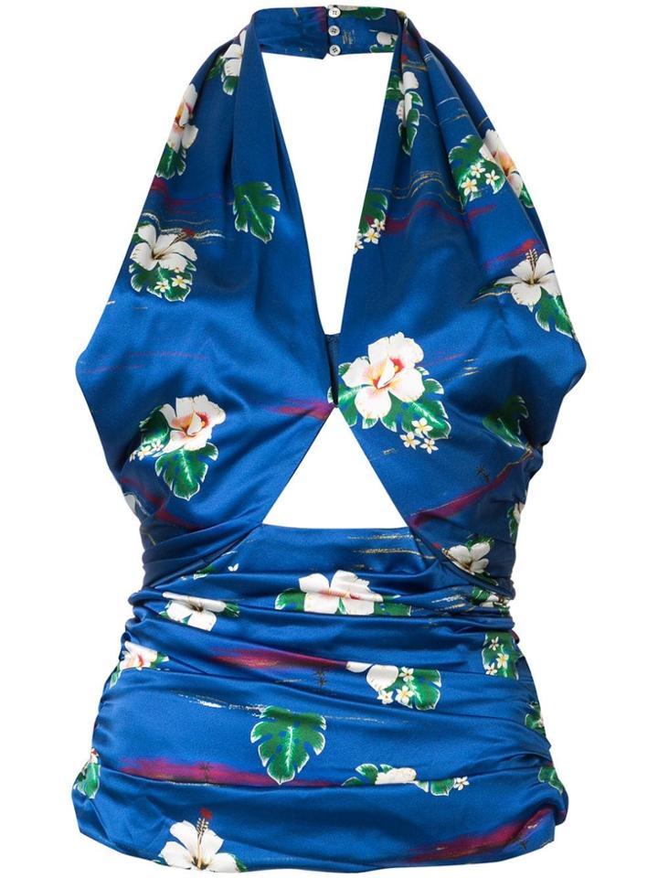 Racil Floral Print Halterneck Top - Blue