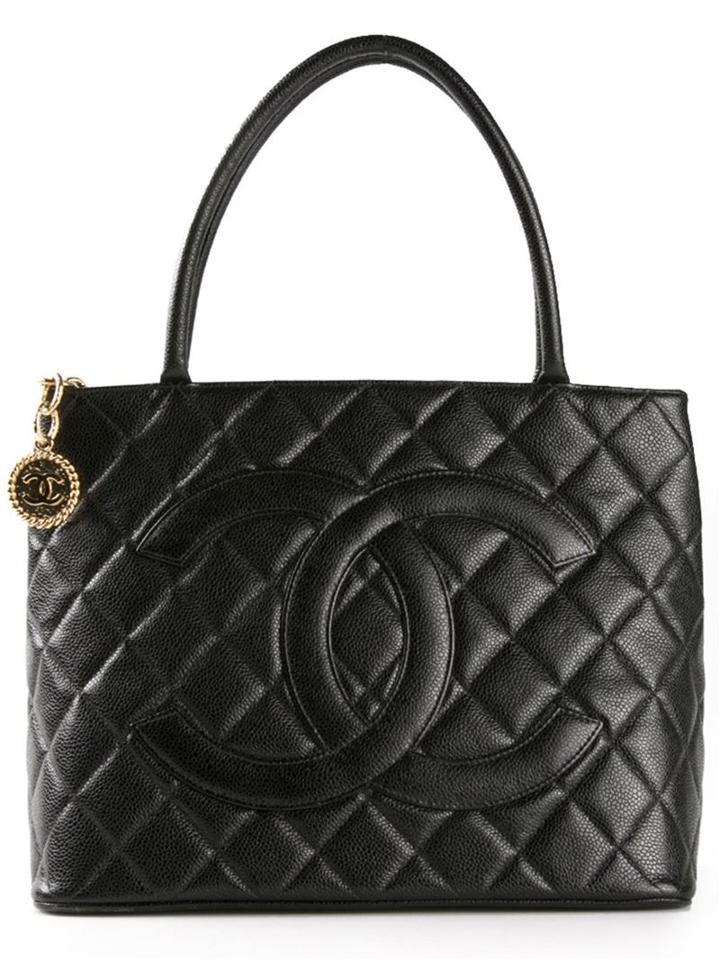 Chanel Vintage Medallion Tote, Women's, Black