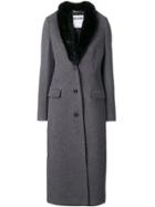 Moschino Single-breasted Fitted Coat - Grey