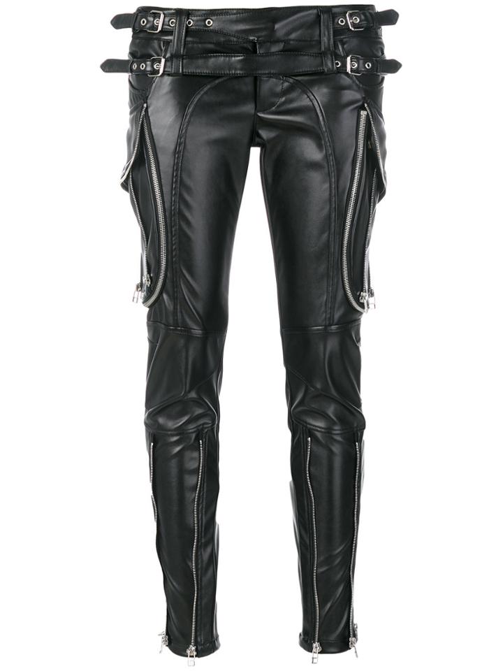 Faith Connexion Zip Detail Patent Look Trousers - Black